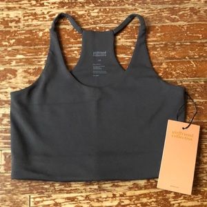 Girlfriend Collective Cleo Halter Bra. XS. Smokey Black.